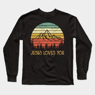 Vintage Christian Jesus Loves You Long Sleeve T-Shirt